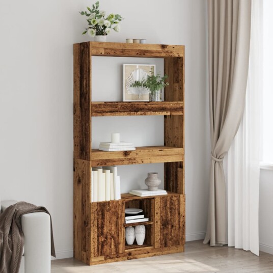  Highboard gammelt tre 92x33x180 cm konstruert tre