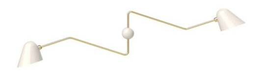 TATO Beghina Dobbelt Vegglampe Hvit & Messing