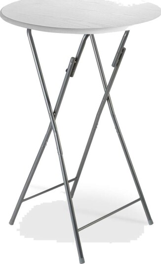 Sammenleggbart barbord i hvitt MDF – 130x60 cm metallramme