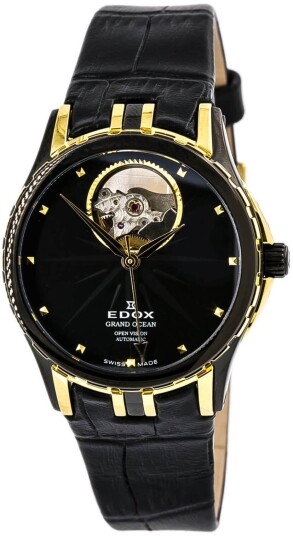 Edox Dameklokke 85012 357JN NID Grand Ocean Sort/Lær Ø33 mm Edox Dameklokke 85012 357JN NID Grand Ocean Sort/Lær Ø33 mm