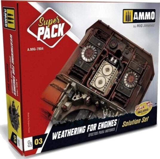 Vallejo Ammo Super Pack Weathering For Engines Solution Set