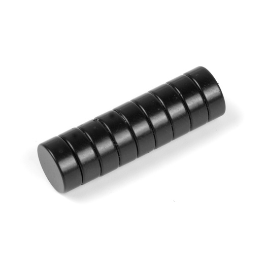 Sterk disk-magnet Ø 8 x 3 mm | Neodym N45 | Sort epoksy