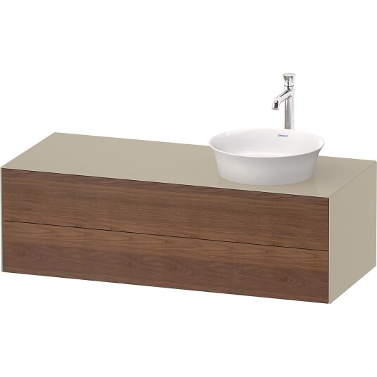Duravit White Tulip Servantskap 2 skuf. 130x55x40,8 cm Valnøtt/Taupe Høyglans