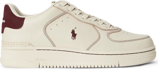 Polo Ralph Lauren Masters Court Leather Sneaker ECRU/WINE 46