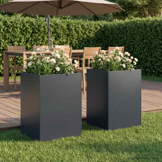vidaXL Hageblomsterpotte 2 stk. Antrasitt 40 x 40 x 75 cm