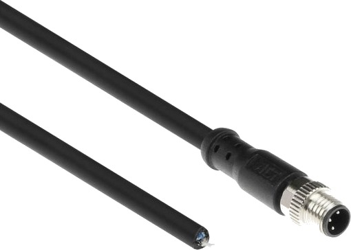 Act Industrial Sensorkabel 5,00 Meter M8a 3 Pin Hann Til Åpen Kabelende
