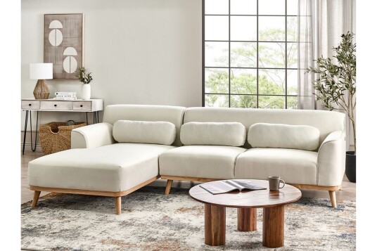 Bree Hjørnesofa 3 seter   Hvit/Lyst tre