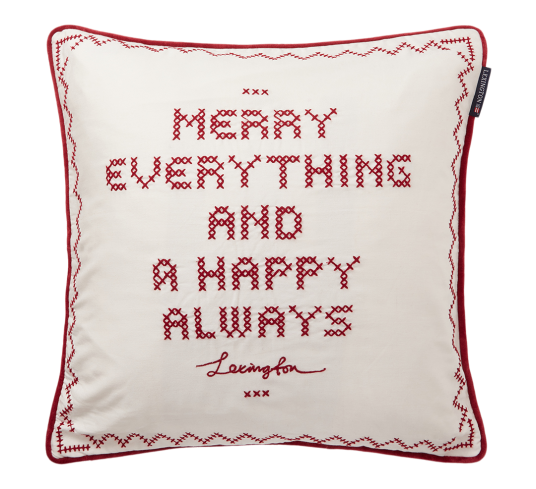 Lexington Putetrekk Happy Always snøhvit rød 50x50 cm Lexington Putetrekk Happy Always snøhvit rød 50x50 cm