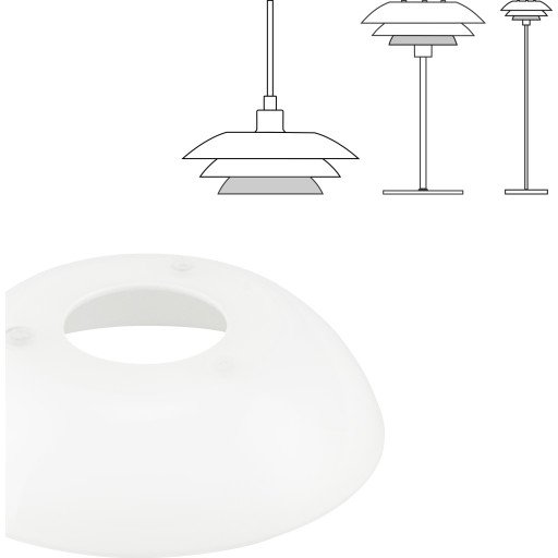 Dyberg Larsen reserveglass for DL20 lamper nederste skjerm universal