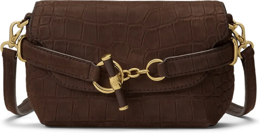 Lauren Ralph Lauren Croc Embossed Small Blaike Crossbody Bag Brown ONE SIZE Lauren Ralph Lauren Croc Embossed Small Blaike Crossbody Bag Brown ONE SIZE