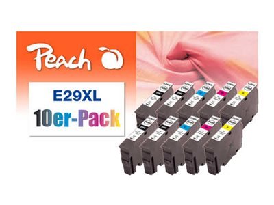 Peach Combi-Pack E29xl - 10-Pack - Svart Gul Cyan Magenta - Kompatibel - Gjenfabrikert - Blekkpatron (Alternativ For: Epson 29Xl) - For Epson Expression Home Xp-235 245 247 332 335 342 345 432 435 442 445