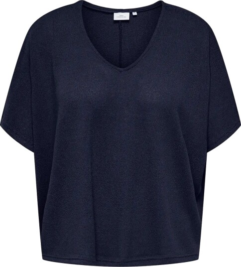 ONLY Carmakoma Cartammi 3/4 V Neck Batwing Blouse Jrs Navy 50 52
