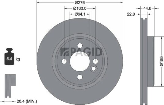PAGID 55624NC Bremseskive PAGID 55624NC Bremseskive