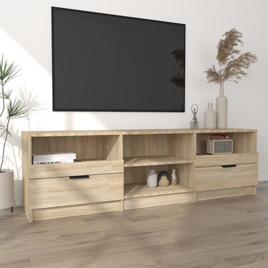 vidaXL TV-benk sonoma eik 150x33,5x45 cm konstruert tre