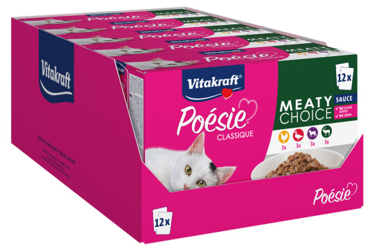 Vitakraft Poesie Classique Kjøttsauce Våtfôr Multipack 12 x 85 g