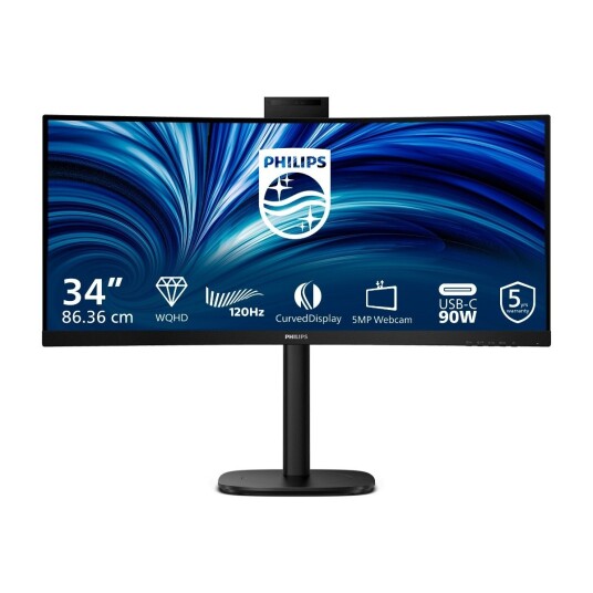 Philips 34B2U3600CH 34" Curved LED Monitor 3440x1440 120Hz HDR Sort Philips 34B2U3600CH 34" Curved LED Monitor 3440x1440 120Hz HDR Sort
