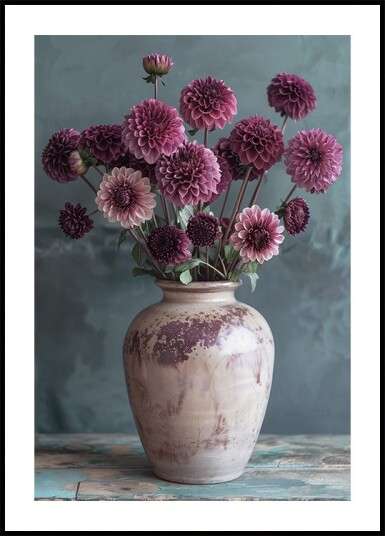 Purple Dahlia Elegance Plakat Plakat / 40x50cm