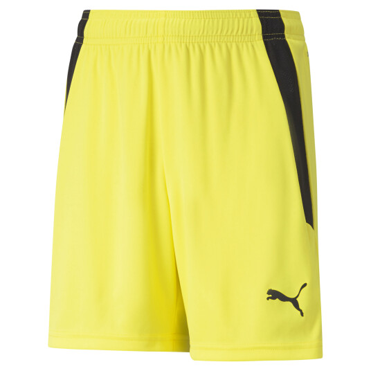Puma teamLIGA Shorts Jr, fotballshorts junior 140 Fluo Yellow-puma Bla