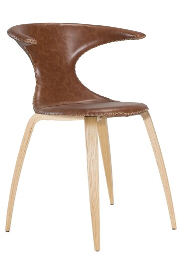 DAN-FORM - Flair Spisestol - Brun skinn - eik