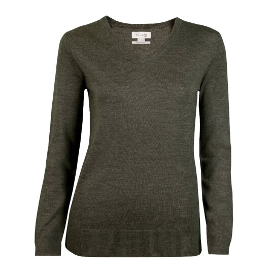 Tracker 3098 dame merinoull cardigan med v-hals kull 1 stk. STK-309810 Charcoal XXL