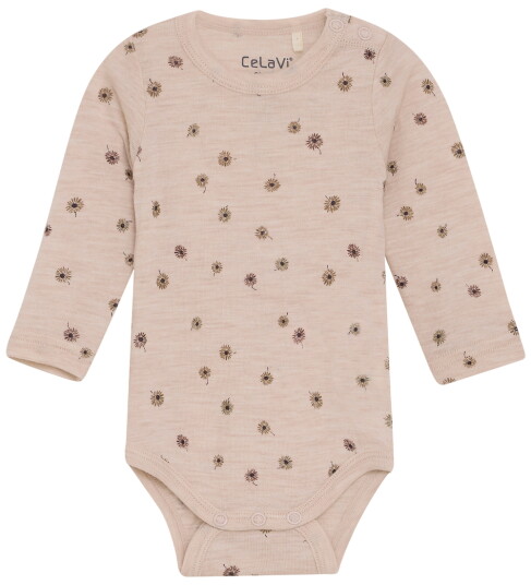 CeLaVi Body I/e Ull Rose Dust m. Blomster CeLaVi 50 Langermet Body Rosa