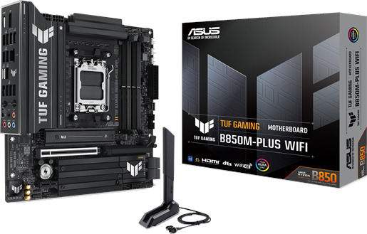 ASUS TUF B850M-Plus Micro ATX Hovedkort med Wi-Fi 6E og DDR5 ASUS TUF B850M-Plus Micro ATX Hovedkort med Wi-Fi 6E og DDR5