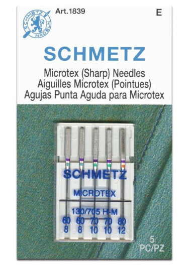 Schmetz Microtexnål assortert 60/8-80/12 130/705 H-M, 60/8-80/12, 5-pack Schmetz Microtexnål assortert 60/8-80/12 130/705 H-M, 60/8-80/12, 5-pack