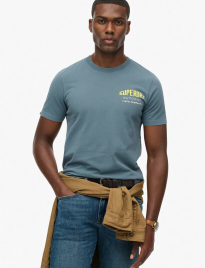 Superdry Mountain Relaxed Tee - Blue - S Superdry Mountain Relaxed Tee - Blue - S