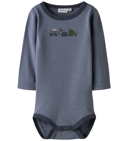 Name It Body I/e Ull NBMWillow Folkstone Grå/Arbeidsmaskin Name It 62 Langermet Body Blå