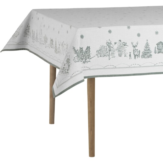 Wik & Walsøe Julemorgen Duk Hvit / Grønn 140x340 cm Wik & Walsøe Julemorgen Duk Hvit / Grønn 140x340 cm
