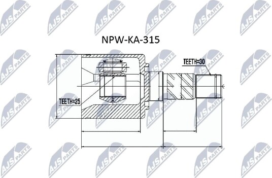 Nty Drivknute drivaksel NTY NPW KA 315