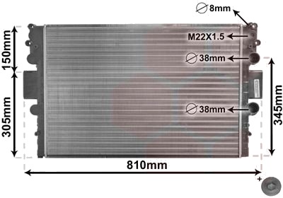 VAN WEZEL 28002043 Radiator motorkjøling VAN WEZEL 28002043 Radiator motorkjøling