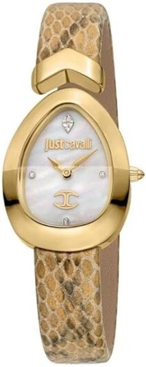 Just Cavalli Dameklokke JC1L321L0025 Diversa Snake Hvit/Lær