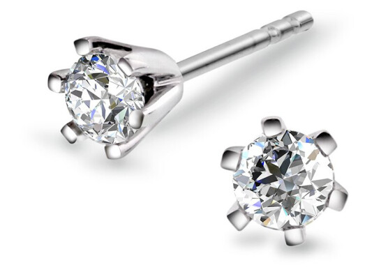 Olivia by Gullfunn, Øredobber i 585 hvitt gull med diamant 0,50 ct