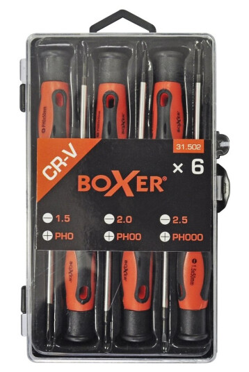 Boxer® Ph/Lk Præcisionsskruetrækkersæt Med 6 Dele Boxer® Ph/Lk Præcisionsskruetrækkersæt Med 6 Dele