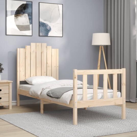 vidaXL Sengeramme med hodegavl 2FT6 liten enkel heltre 8720845974268