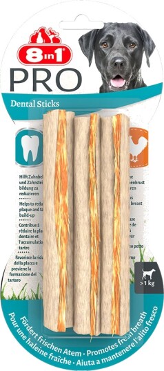 8in1 Delights Pro Dental Tyggepinner Kylling 4x3 stk 4x75g