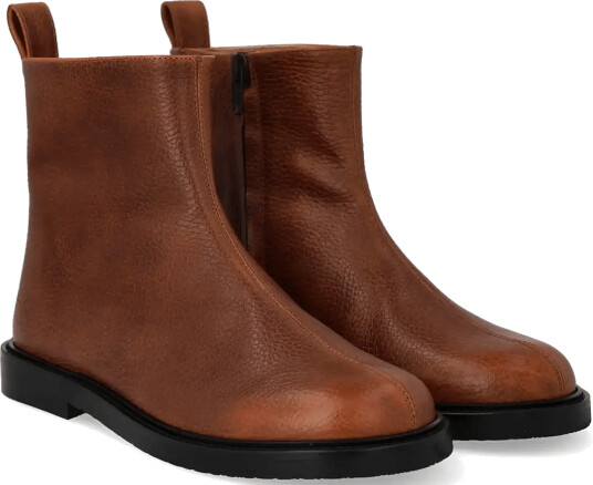 ANGULUS Booties Flat With Zipper Brown 42