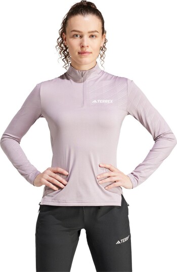 adidas Terrex Multi Half Zip Langermet T skjorte Dame Lilla XL