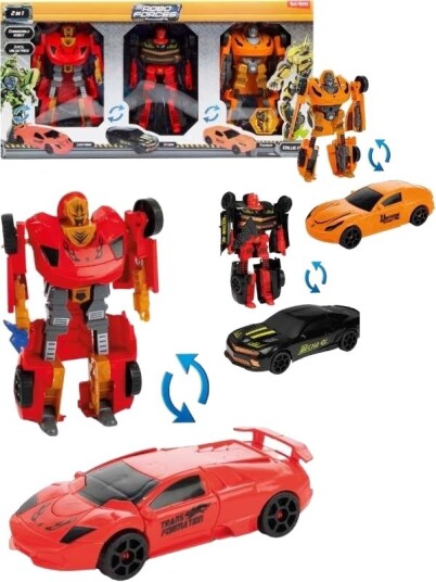 Roboforces Transformerende Robotfigurer Racerbiler 3 Stk