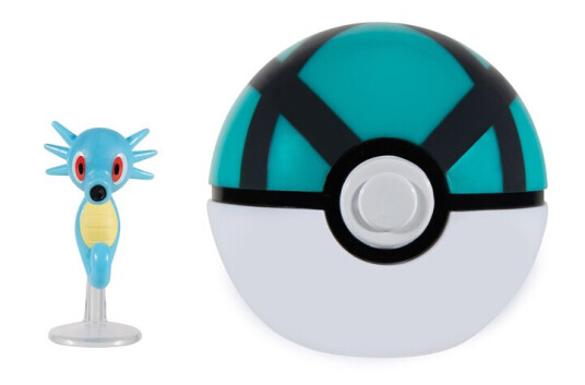 Pokemon Clip 'N' Go Figur Horsea og Net Ball