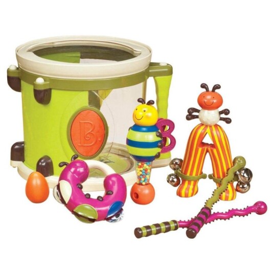 B. Toys Instument Lekesett Parum Pum Pum Trommesett B. Toys Instument Lekesett Parum Pum Pum Trommesett