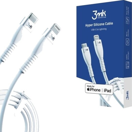 3Mk Lyn 1M 20W USB-ladekabel Hvit 3Mk Lyn 1M 20W USB-ladekabel Hvit
