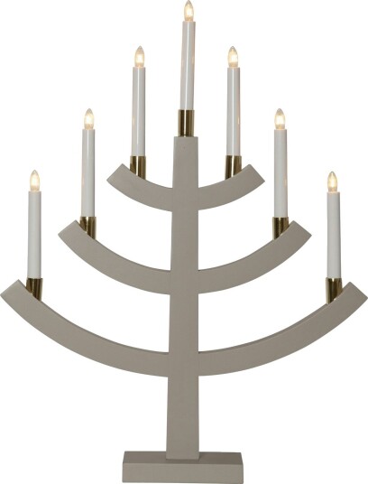 Star Trading Gillian 64 cm Adventslysestake i Beige med Messingbelagte Lysholdere