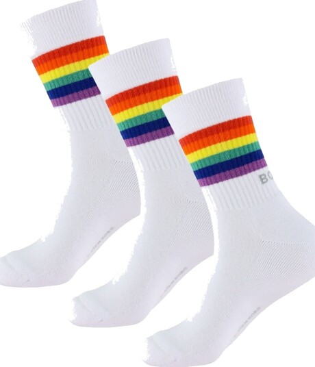 Bjørn Borg Core Crew Sock 3pk Unisex Mp White/Rainbow 41-45 Bjørn Borg Core Crew Sock 3pk Unisex Mp White/Rainbow 41-45