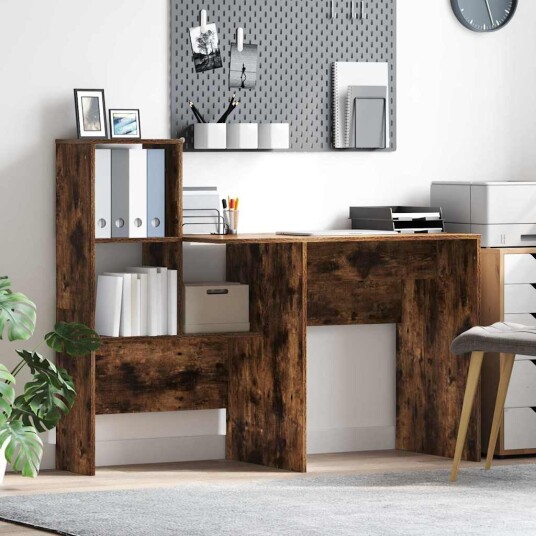 Skrivebord Røkt eik 131.5 x 50 x 106.5 cm Konstruert tre Skrivebord Røkt eik 131.5 x 50 x 106.5 cm Konstruert tre