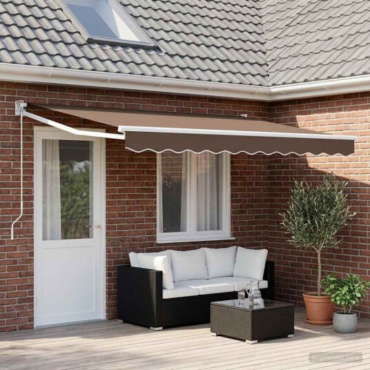 vidaXL Uttrekkbar markise Gråbrun 4 x 2 m 100% polyester og aluminium