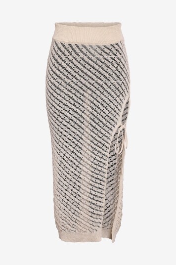 Noisy May Curve   Maxi skjørt nmGianna HW Ankle Slit Knit Skrt FW   Grå
