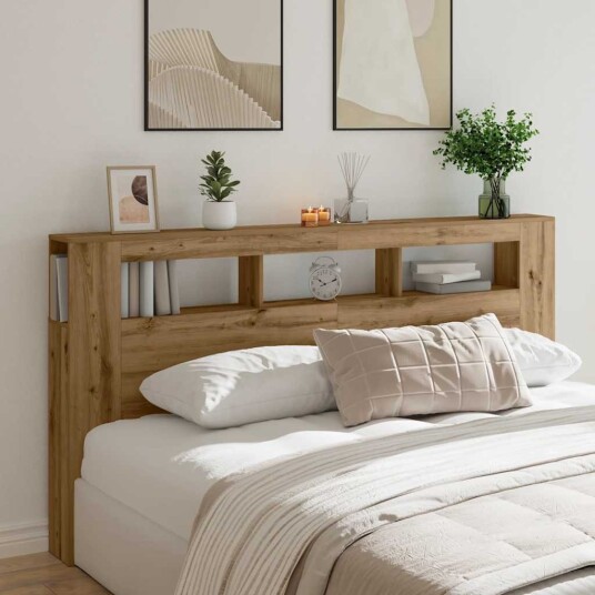  Sengegavl med LED artisan eik 200x18,5x103,5 cm konstruert tre 8721158446800