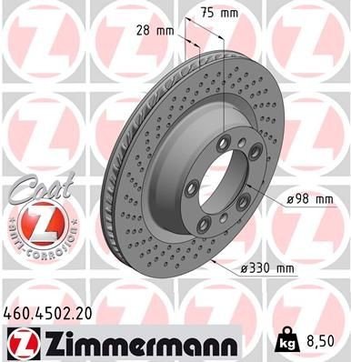 Bremseskive ZIMMERMANN 460.4502.20